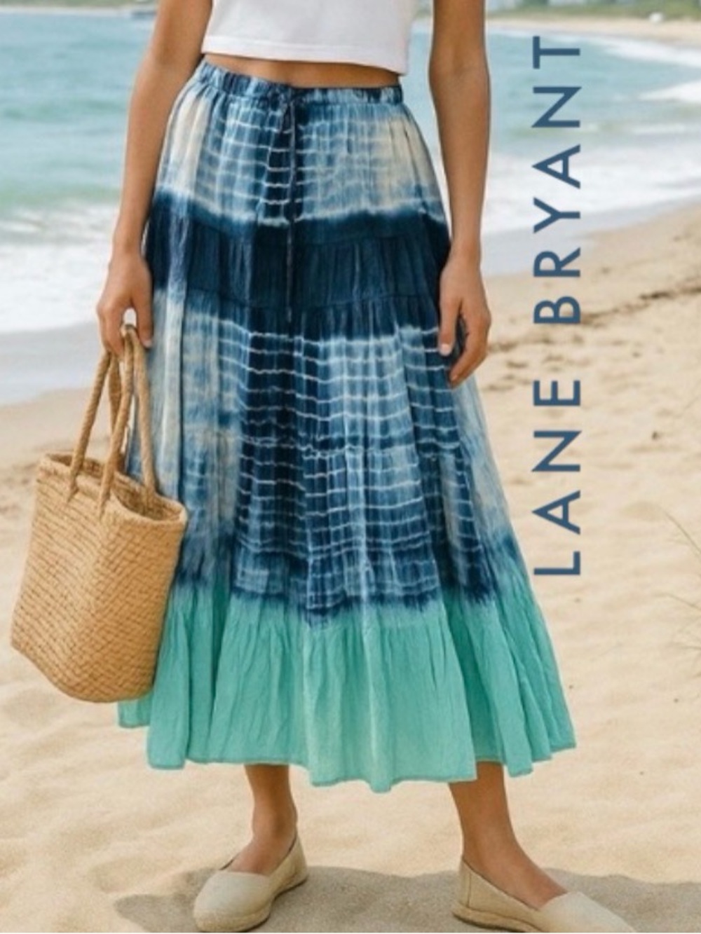 26-28W Venezia Jeans Beachy Boho Tie-Dye Tiered Maxi Peasant Skirt - 100% Cotton